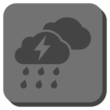 Fırtına bulutları yuvarlak kare vektör simgesi