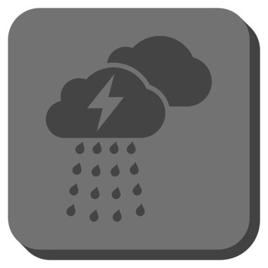 Fırtına bulutları yuvarlak kare vektör simgesi