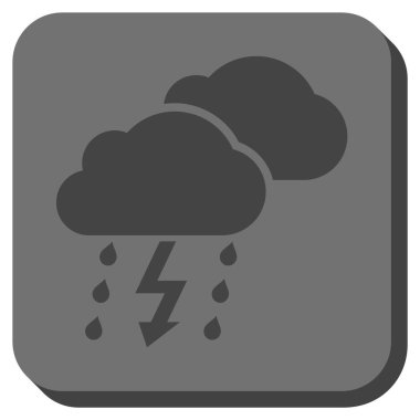 Fırtına bulutları yuvarlak kare vektör simgesi