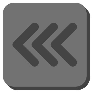 Üçlü ok ucu sol yuvarlak kare vektör simgesi