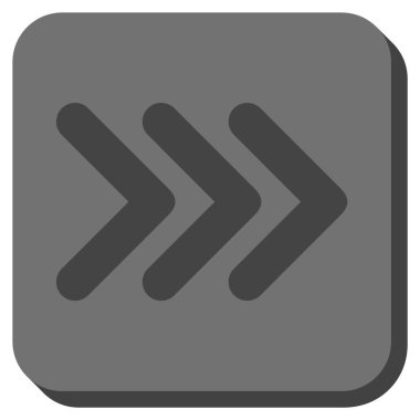 Üçlü ok ucu sağ yuvarlak kare vektör simgesi