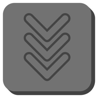 İşaretçiyi yuvarlatılmış kare vektör simgesi aşağı üçlü