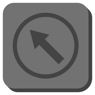 Yuvarlak yukarı-sol ok yuvarlak kare vektör simgesi