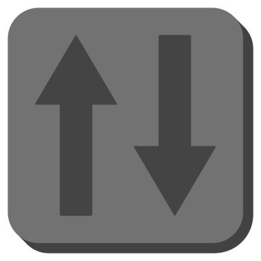 Dikey Çevir okları yuvarlak kare vektör simgesi