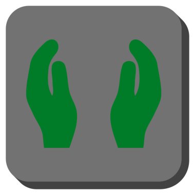 Alkış eller yuvarlatılmış kare vektör simgesi