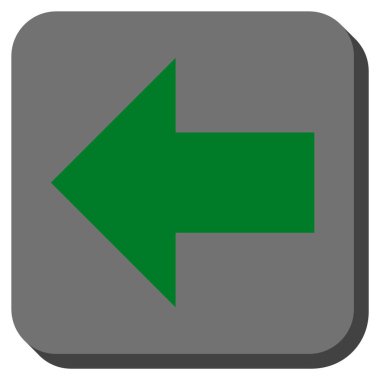 Ok sol yuvarlak kare vektör simgesi