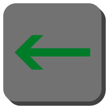 Ok sol yuvarlak kare vektör simgesi