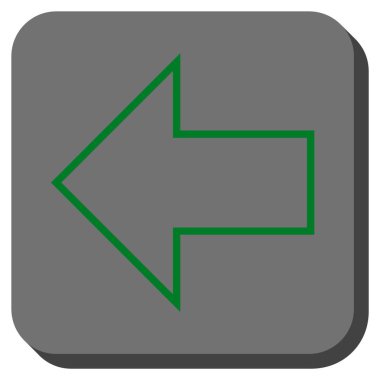 Ok sol yuvarlak kare vektör simgesi