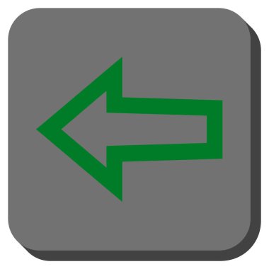 Ok sol yuvarlak kare vektör simgesi