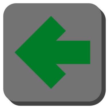 Ok sol yuvarlak kare vektör simgesi