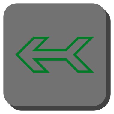 Ok sol yuvarlak kare vektör simgesi