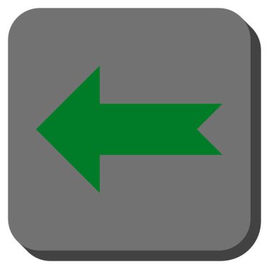 Ok sol yuvarlak kare vektör simgesi