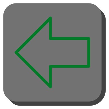 Ok sol yuvarlak kare vektör simgesi