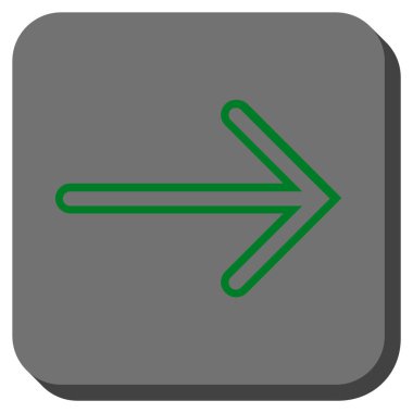 Ok sağ yuvarlak kare vektör simgesi