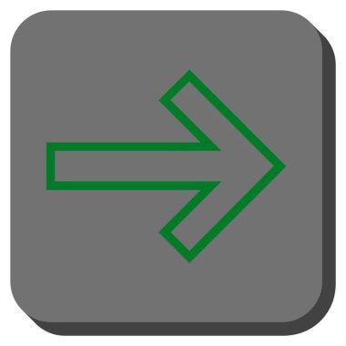 Ok sağ yuvarlak kare vektör simgesi