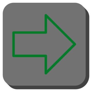 Ok sağ yuvarlak kare vektör simgesi