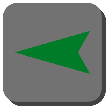 Ok ucu sol yuvarlak kare vektör simgesi