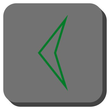 Ok ucu sol yuvarlak kare vektör simgesi