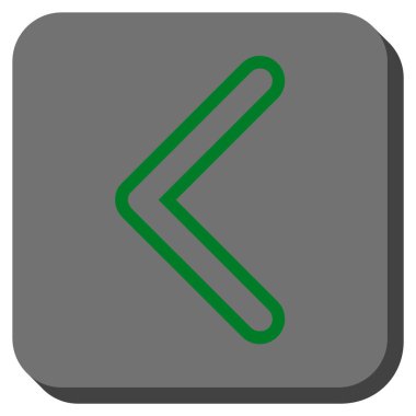 Ok ucu sol yuvarlak kare vektör simgesi