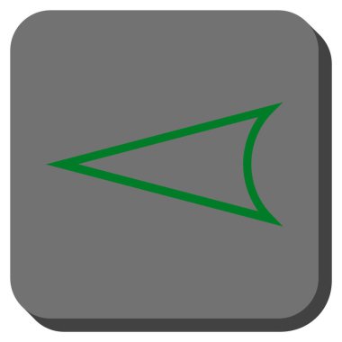 Ok ucu sol yuvarlak kare vektör simgesi