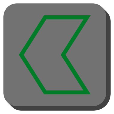 Ok ucu sol yuvarlak kare vektör simgesi