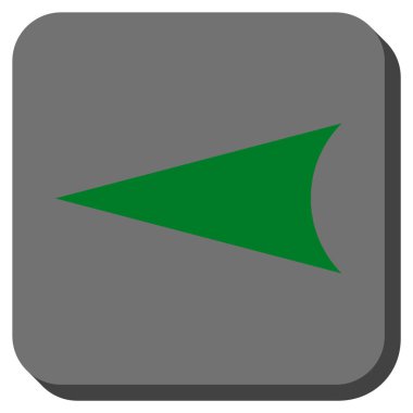 Ok ucu sol yuvarlak kare vektör simgesi