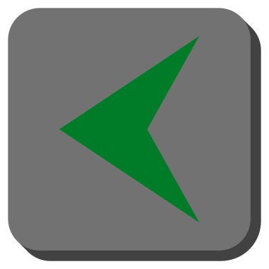 Ok ucu sol yuvarlak kare vektör simgesi