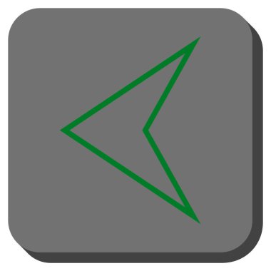 Ok ucu sol yuvarlak kare vektör simgesi