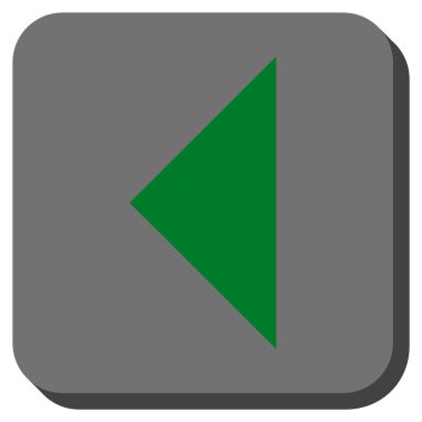 Ok ucu sol yuvarlak kare vektör simgesi