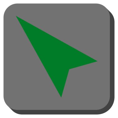 Ok ucu sol yukarı yuvarlak kare vektör simgesi