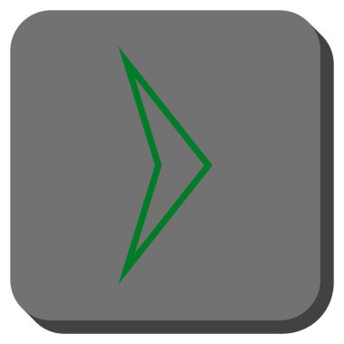 Ok ucu sağ yuvarlak kare vektör simgesi