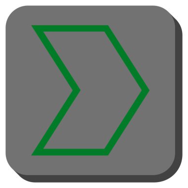 Ok ucu sağ yuvarlak kare vektör simgesi