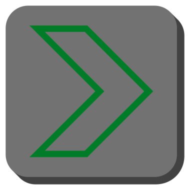 Ok ucu sağ yuvarlak kare vektör simgesi