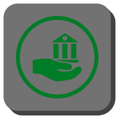Banka hizmet yuvarlak kare vektör simgesi