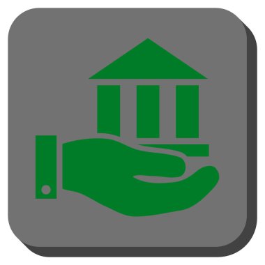 Banka hizmet yuvarlak kare vektör simgesi