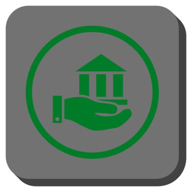 Banka hizmet yuvarlak kare vektör simgesi