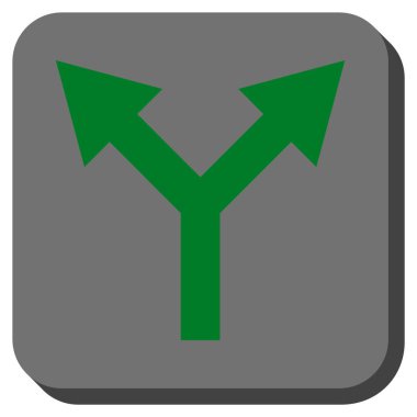 Yuvarlatılmış Kare vektör simge yukarı çatallanma ok