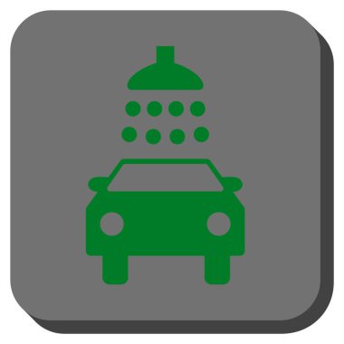 Araba duş yuvarlak kare vektör simgesi