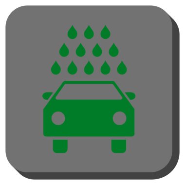 Oto yıkama yuvarlak kare vektör simgesi