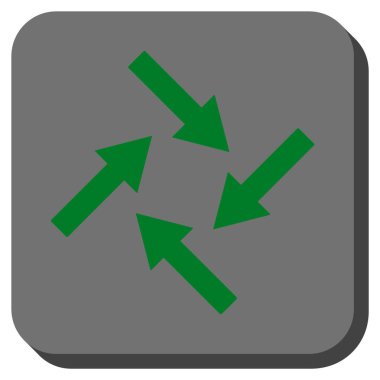 Merkezcil okları yuvarlak kare vektör simgesi