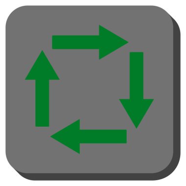 Dolaşım okları yuvarlak kare vektör simgesi