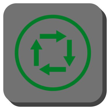 Dolaşım okları yuvarlak kare vektör simgesi