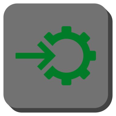 COG Tümleştirme yuvarlak kare vektör simgesi