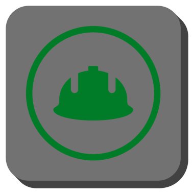 Kare vektör simge inşaat kask yuvarlak