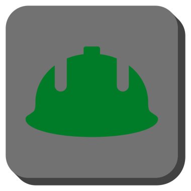 Kare vektör simge inşaat kask yuvarlak