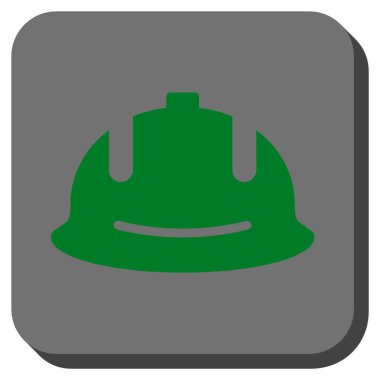 Kare vektör simge inşaat kask yuvarlak