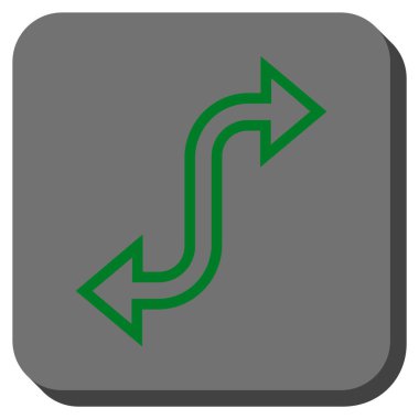 Eğri Exchange ok yuvarlak kare vektör simgesi