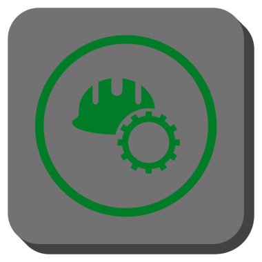 Geliştirme Hardhat yuvarlak kare vektör simgesi