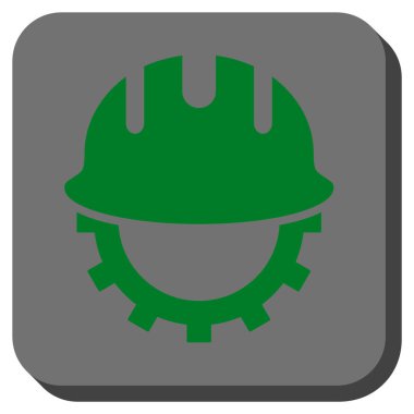 Geliştirme Hardhat yuvarlak kare vektör simgesi
