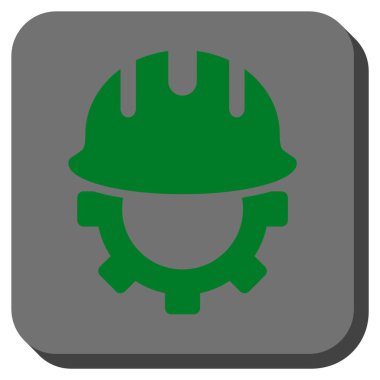 Geliştirme Hardhat yuvarlak kare vektör simgesi